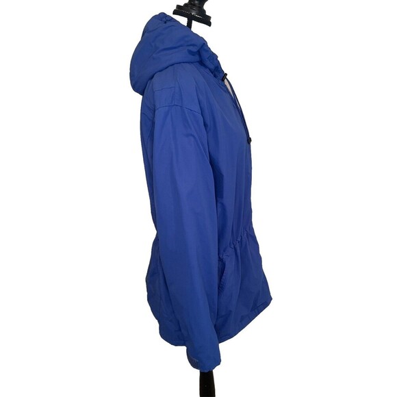 VTG Women’s Eddie Bauer BLUE Parka Hooded Windbreaker Jacket Adj Cuffs Waist L - Picture 5 of 10